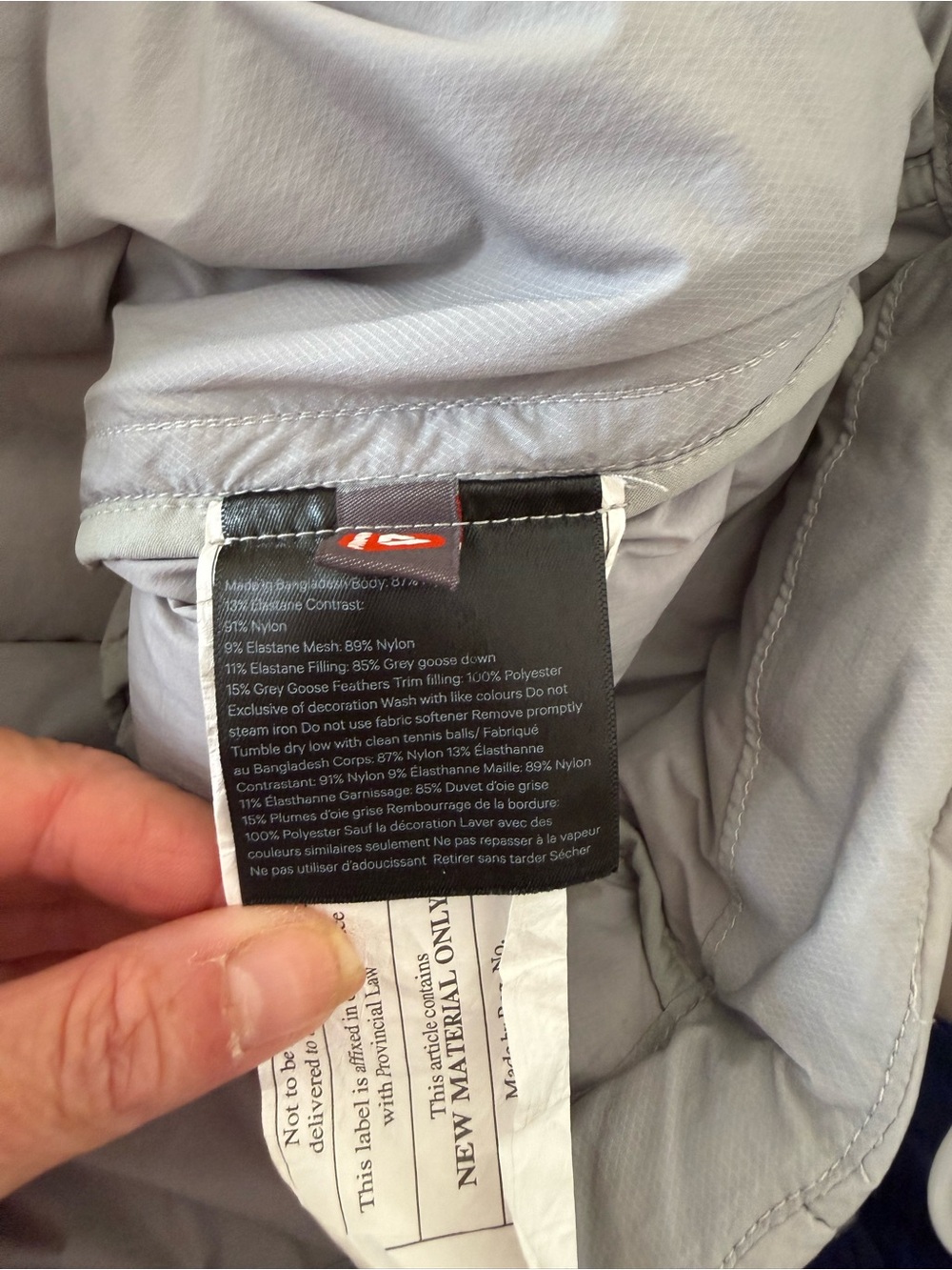 Lululemon Men’s XL Navigation 700 Down Fill Jacket Gray Lightweight Puffer Coat - Picture 14 of 16